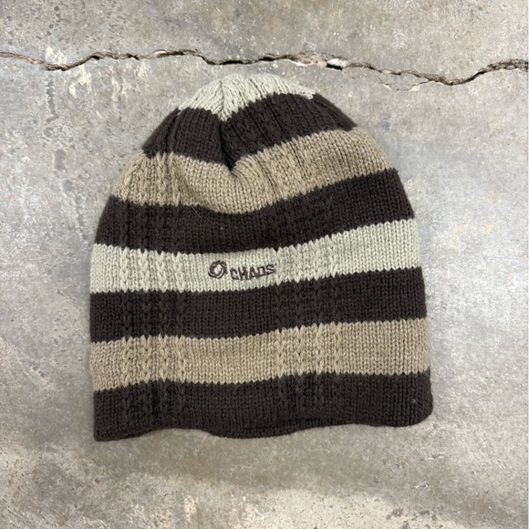 Chaco Knit Beanie in Cream and Brown - Picture 1 of 3